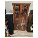 DVD/VHS Cabinet w/ Glass Front Doors Mission Style
