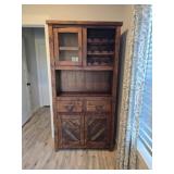 Rustic Wooden Bar Hutch & Buffet Cabinet