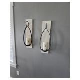 Wall Decor Black Metal Teardrop candle holder