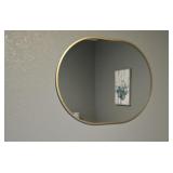 Oval Gold Frame Mirror  31 7/8' x 2'