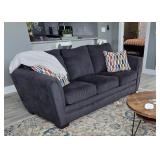 Gray Couch 3 seat cushions w/pillows and throw