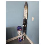 Connelly Water Slalom Ski 67 & Fire Skate Board