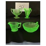 Vtg. Green uranium glass see pictures for