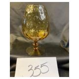 Vtg. EMPOLI brandy sniffer in Amber honeycomb