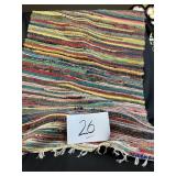 35 x 60 approx. Rag rug made in India.