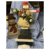 2 primitive wooden handmade Christmas outdoor