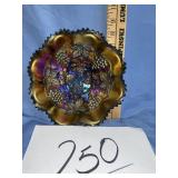 Northwood, amethyst, carnival glass bowl, grape