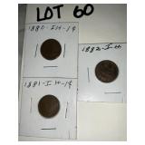 3 Indian head pennies see pictures for dates