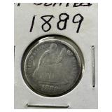 1889 seated liberty dime