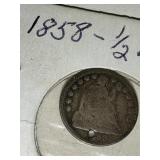 1858 half dime