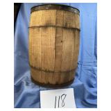 18  in. Vtg. Wooden nail keg.