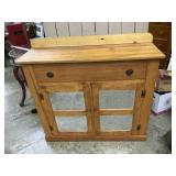 PINE PUNCHED TIN CABINET