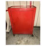 Mechanics rolling to chest and cabinet