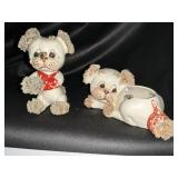 2 Vtg. LEFTON spaghetti, poodle figurines.