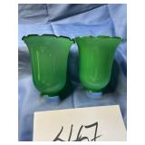 2 opulent green 6 inch lamp shades