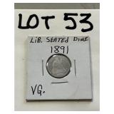 1891 seated liberty dime