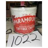Old tin metal cottage cheese