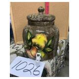 Large glazed pottery beverage server