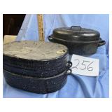 Large enamel roasters two in lot