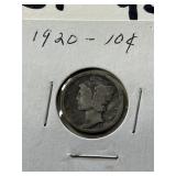 1920 Mercury dime