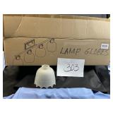 4 dome shape, clear, satin lamp, shades