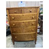 Vtg. Birds eye maple six drawer chest