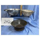 Old metalware  colanders