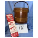 Vtg. Primitive Firkin sugar Sewing, wooden bucket