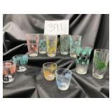 Large lot vintage sour cream glasses