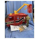 The. 1973 big Jim rescue rig by Mattel fire truck