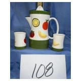 To, ceramic juice, pitcher creamer, and 2 cups