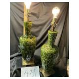 Vtg. Pair MCM French NAJOLICALleaf..brass base