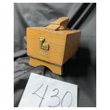 Vtg. Griffin shine master shoe shine box oak with