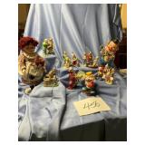 Large collection of clown figurines