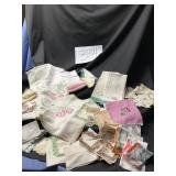 Large lot, textiles, handkerchiefs, table,