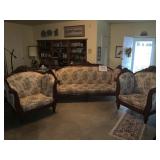 VICTORIAN SOFA & TWO CHAIRS