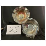 2 Vtg. 1950s Marigold, iridescent, carnival glass