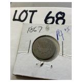 1867 shield nickel see all pics