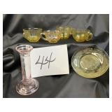 Vtg. Mixed by Amber and pink depression glass