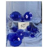 Cobalt blue depression glass