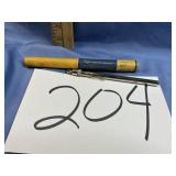Vtg. Taylor etched stem thermometer within metal