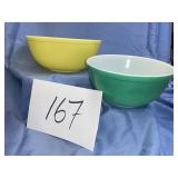 Ty. Pirates green 403 and yellow 404 mixing bowl.