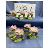 6 find bone China, cap de Monthi style porcelain