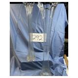 2 crystal clear, tall  scallop edge vases MCM