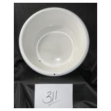 Vtg. White enamel wear black trim, mixing serving