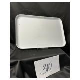 18.5x11.5  white enamel, black trimmed tray