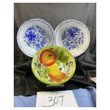 Decorated enamel wear bowls