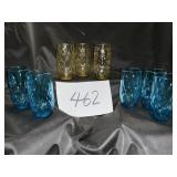 MCM anchor, hocking, drinking glasses, blue and
