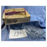 Vtg. Eight piece snack set by anchor hocking and