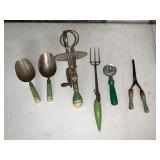 GREEN HANDLE UTENSILS